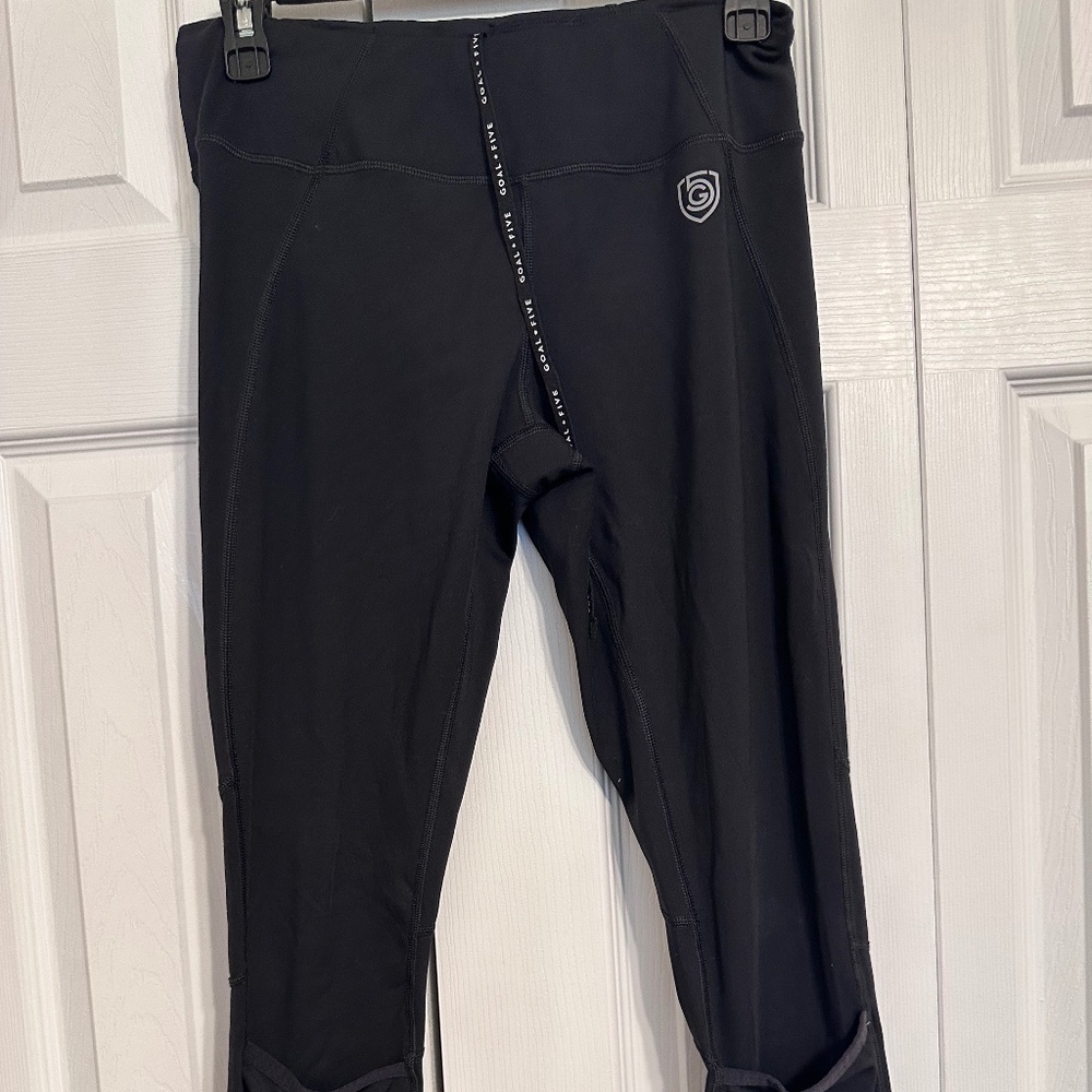 Goal Five Combo Soccer Tight With Shin Guard Pockets Medium Black Workout Pants